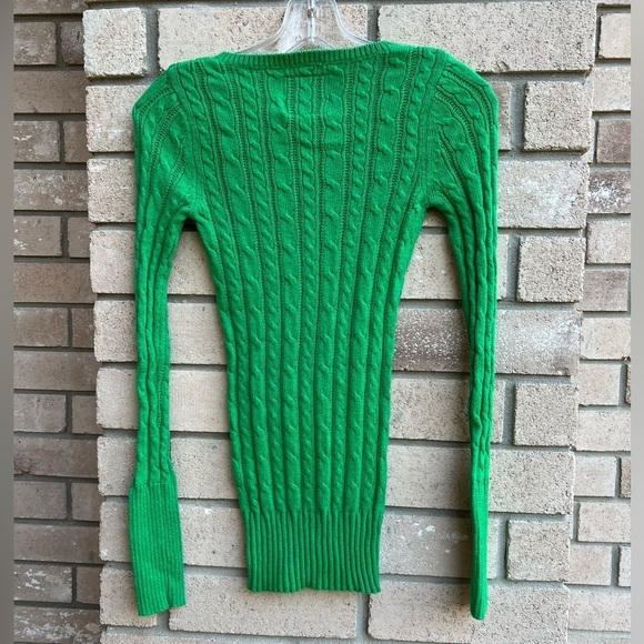 American Eagle Pine Green V Neck Long Sleeve Sweater XS - Picture 3 of 4